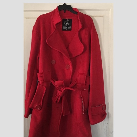 Jackets & Blazers - Red pea coat urban diva sweatshirt type material